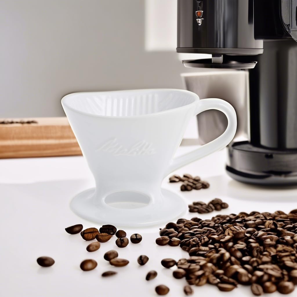 Melitta SS PO WH Ceramic Signature Series Pour-Over Coffee Maker, Glossy White