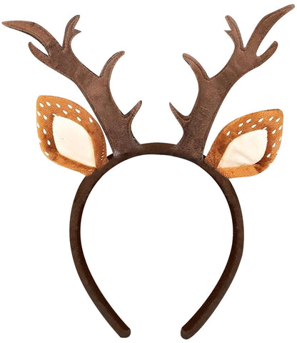 Tiny Chou Reindeer Antlers Headband, Christmas Antler Headband for Adult Women, Fluffy Animal Ears Deer Headwear Halloween 🍁 All In One Marketplace Canada