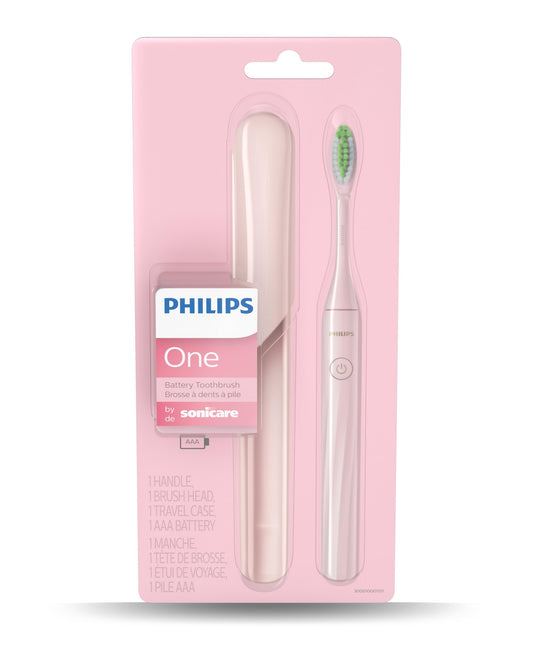 Philips One by Sonicare Battery Electric Toothbrush, Pink, HY1100/06 - Available at All In One Marketplace Canada