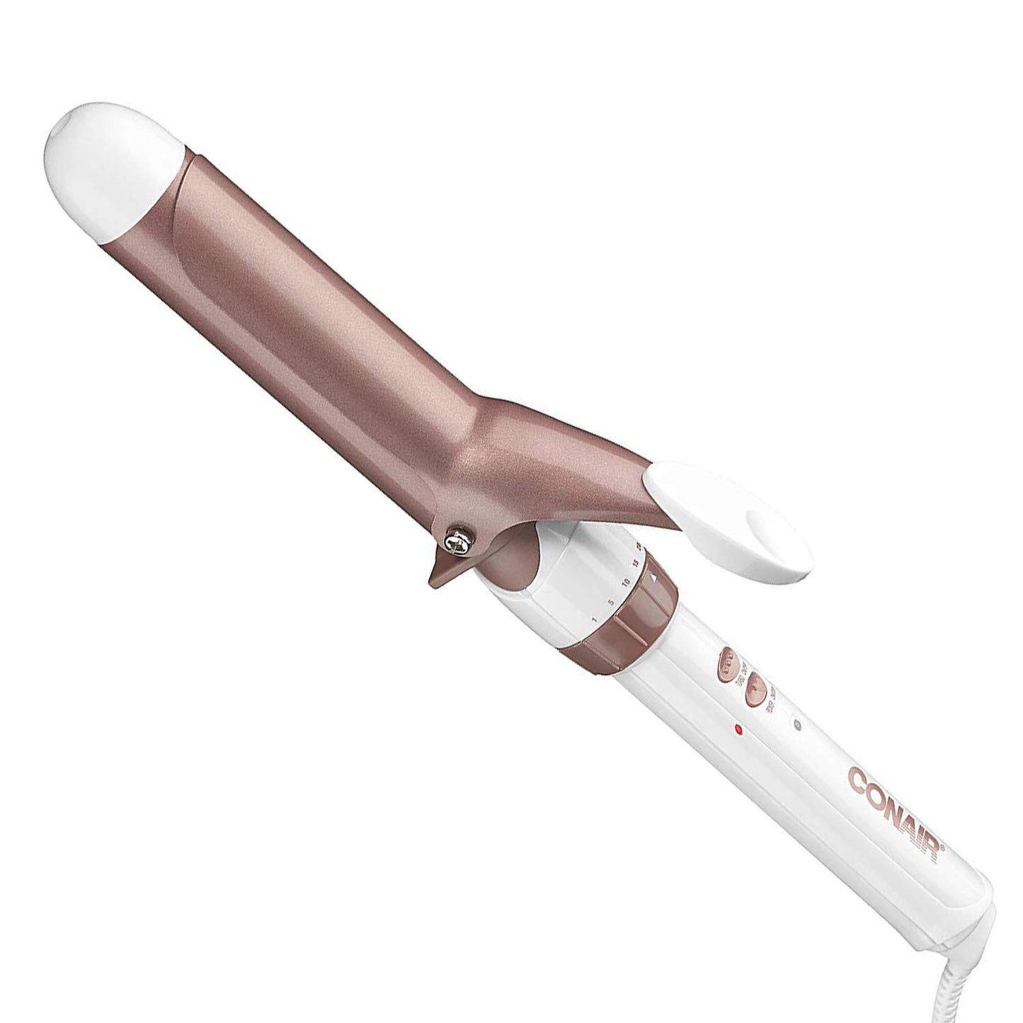 Conair CD702GNC Double Ceramic 1.25 Inch Curling Iron, 1 1/4 inch barrel creates loose curls – for short, medium, and long hair, High heat 375°F, Instant heat up, Anti-frizz control, Dual voltage