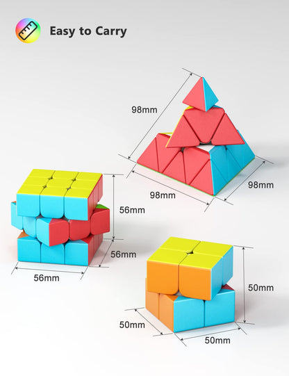 Vdealen Speed Cube Set, 2x2x2 3x3x3 Pyramid Magic Cube Set, Puzzle Cube Toys Birthday Party Christmas Stocking Stuffers Gift for Kids Teens Adults(Stickerless) 🍁 All In One Marketplace Canada