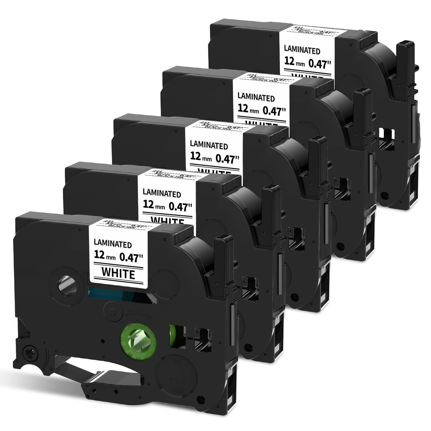 5 Pack Replacement for TZe-231 P Touch Label Tape Compatible with Brother P-Touch (TZ231 TZe231) Standard Laminated 12mm, Black on White, for Label Maker Tape PTH110 PT-D210 D220 D200 H100 - Available at All In One Marketplace Canada