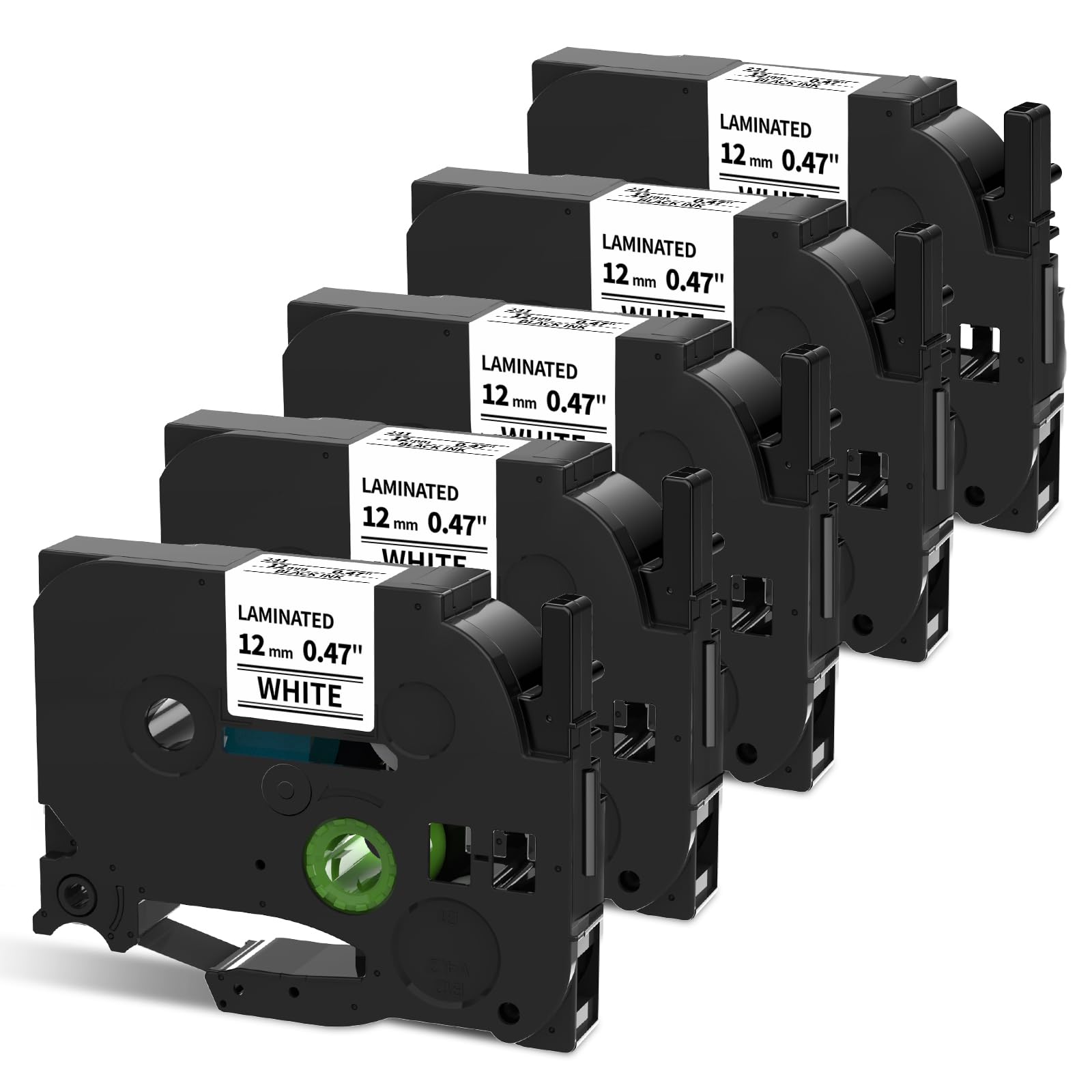 5 Pack Replacement for TZe-231 P Touch Label Tape Compatible with Brother P-Touch (TZ231 TZe231) Standard Laminated 12mm, Black on White, for Label Maker Tape PTH110 PT-D210 D220 D200 H100 - Available at All In One Marketplace Canada