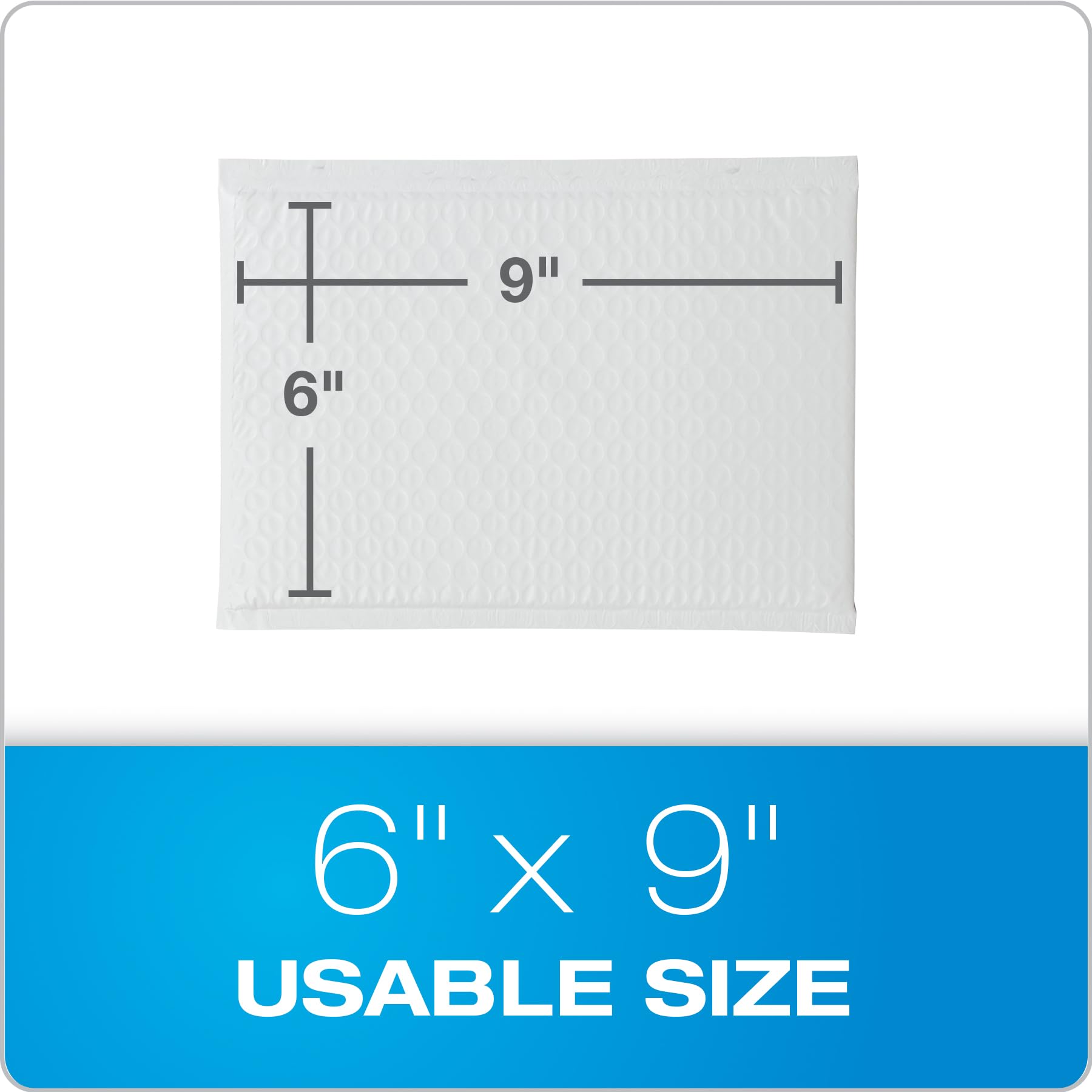 Quality Park Bubble Mailers, 6 x 9 Shipping Envelopes, Water Resistant White Poly Padded Envelopes, Redi-Strip Peel Off Closure, 50 Per Box (QUA85856) Quality Park