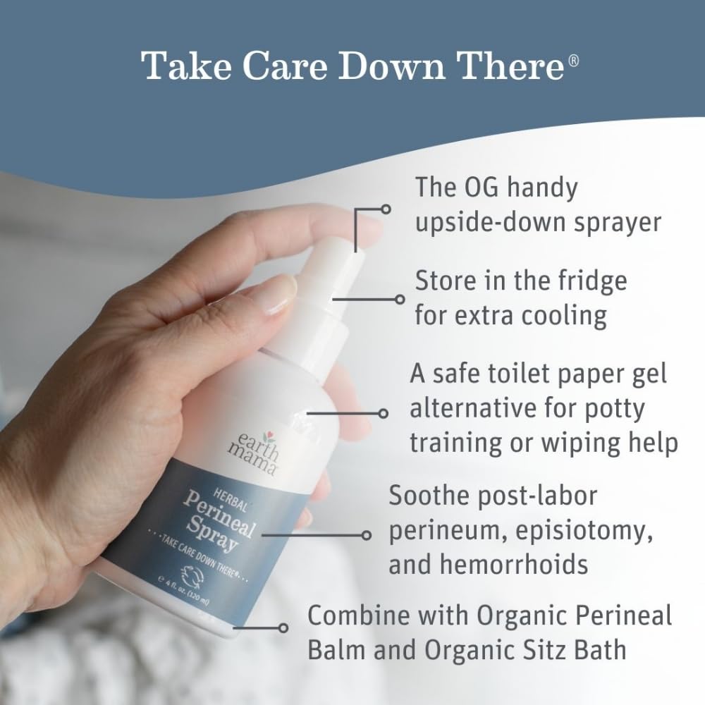 Earth Mama Herbal Perineal Spray for Pregnancy and Postpartum, 120ml - Available at All In One Marketplace Canada