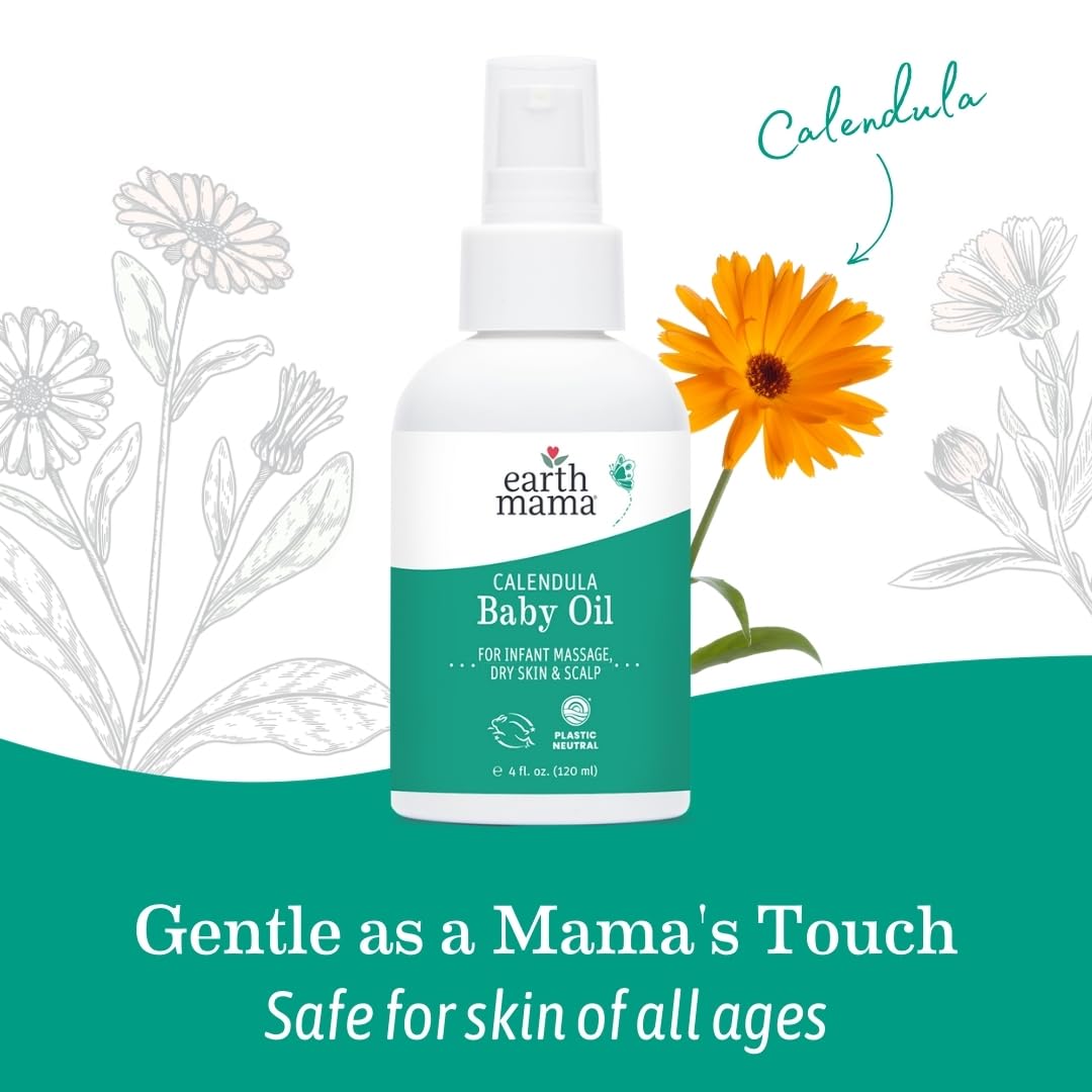 Earth Mama - Calendula Baby Oil - 120 ml 🍁 All In One Marketplace Canada