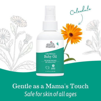 Earth Mama - Calendula Baby Oil - 120 ml 🍁 All In One Marketplace Canada