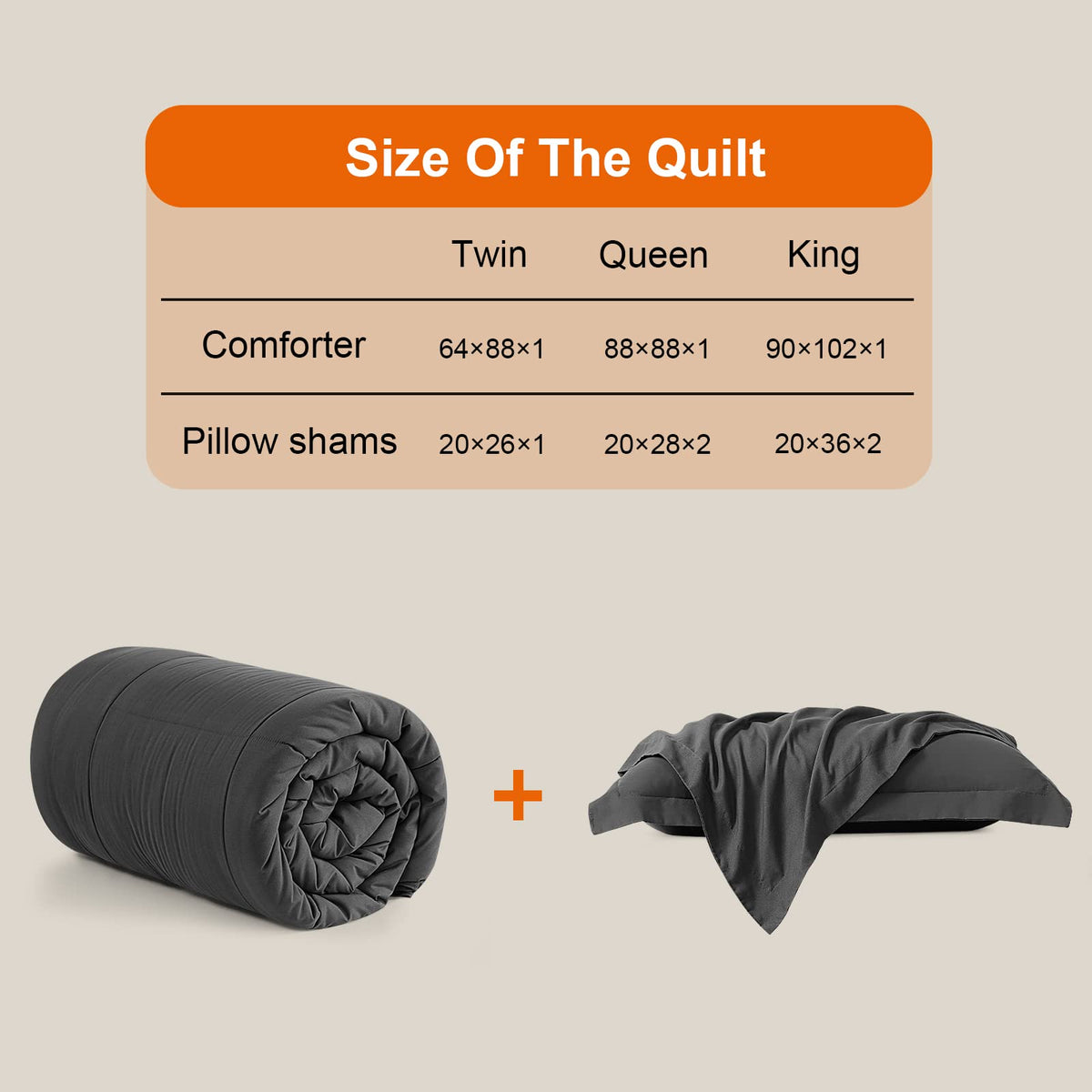 All Season King Comforter Set 3 PCs Soft Quilted Down Alternative Comforter+2 Pillow Shams with Corner Tabs,Winter Summer Warm Fluffy,Machine Washable (King, Grey) 🍁 All In One Marketplace Canada