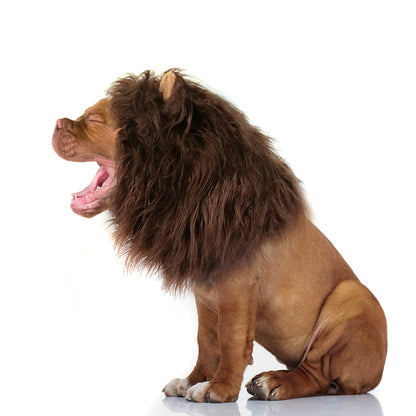 Onmygogo Lion Mane Wig for Dogs with Ears, Funny Pet Costumes for Halloween Christmas (L, Coffee) 🍁 All In One Marketplace Canada