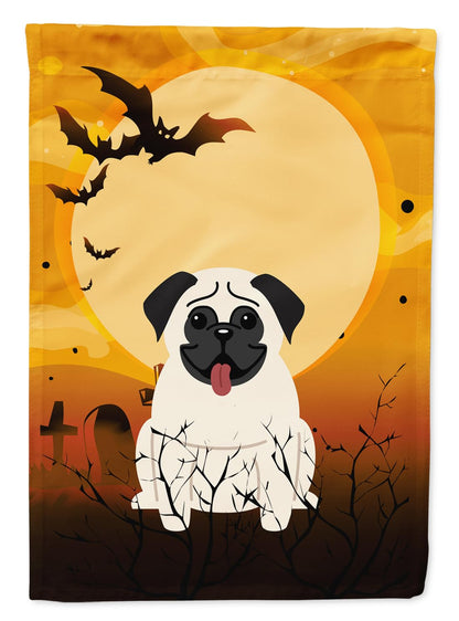 Drapeau de jardin Caroline's Treasures BB4270GF, motif carlin d'Halloween, crème, petit, multicolore