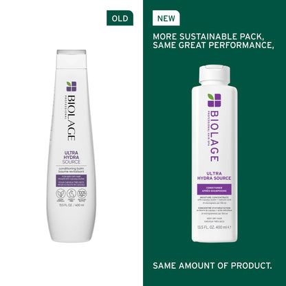 Biolage Conditioner, Ultra HydraSource Conditioning Balm, Hydrating Conditioner for Very Dry Hair, Curly Hair Conditioner, Moisturizes and Softens Hair, Sulfate Free, Silicone Free, Paraben Free, Vegan BIOLAGE