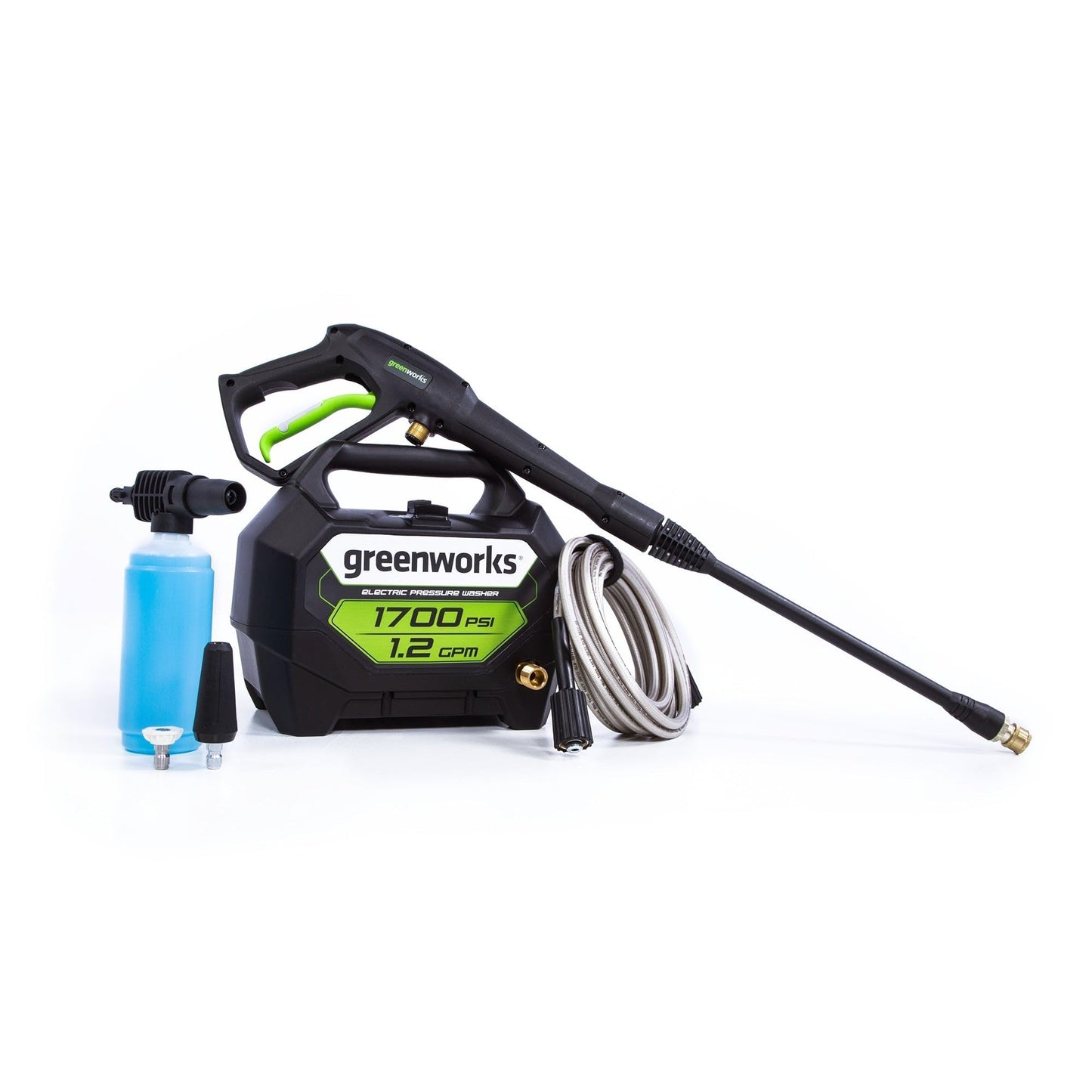 Greenworks 1700 PSI 1.2-Gallon-GPM 13 Amp Cold Water Electric Pressure Washer, GPW1704 Greenworks