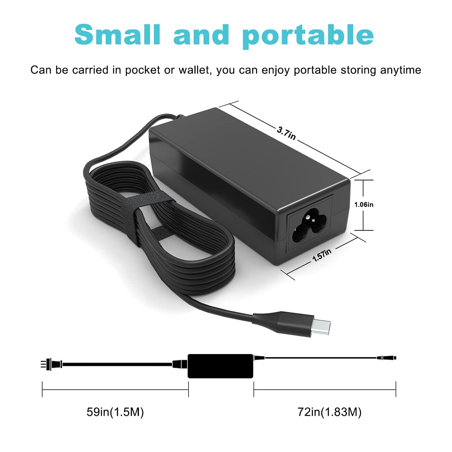 GDTOWD Universal 45W USB C Chromebook Charger Compatible with HP Acer Lenovo Asus Samsung Dell Google,Chromebook Laptop Type C AC Adapter Fast Charging