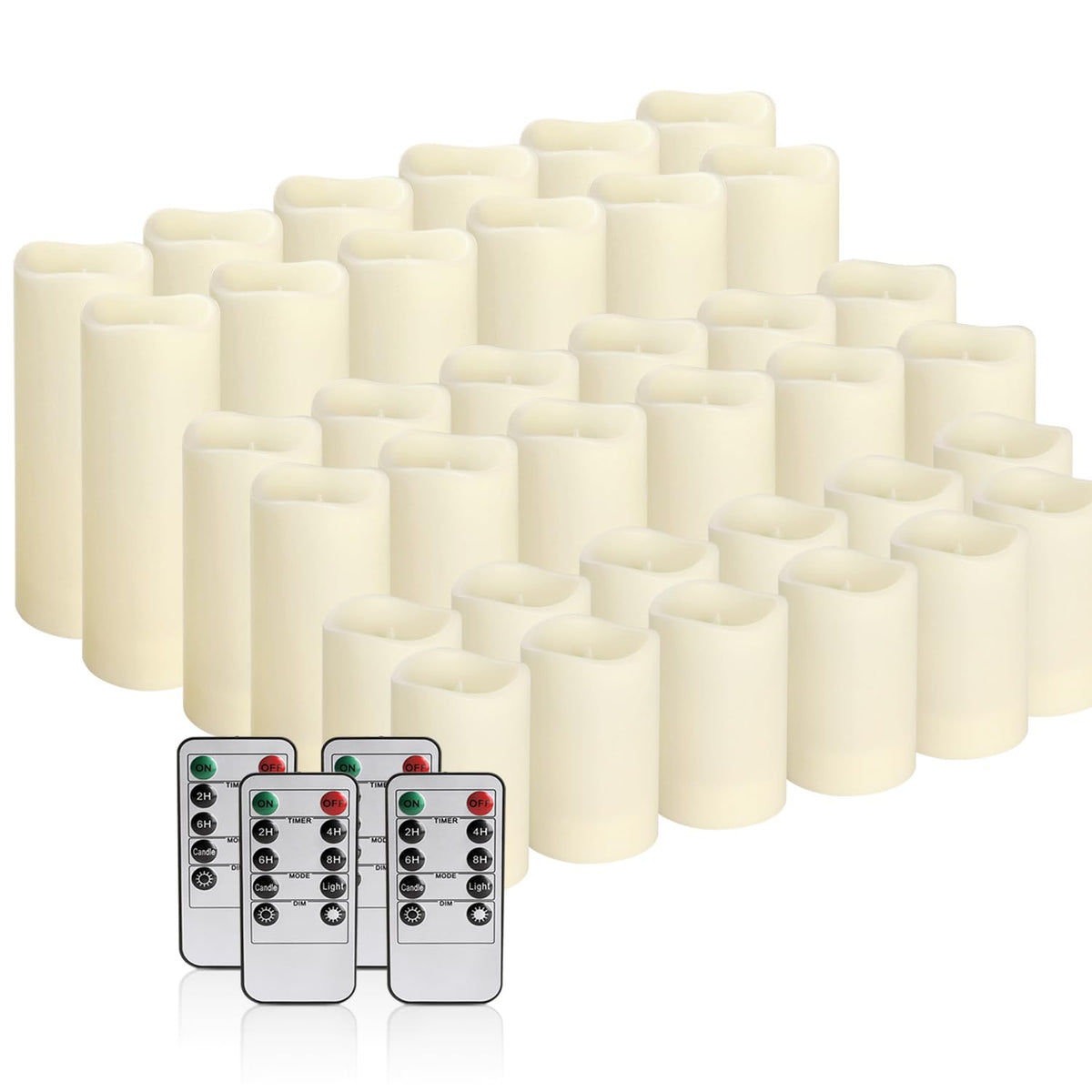 36 Pack Flameless Waterproof Indoor Outdoor Led Candles Equipped with Remote Controls and Timer, Ideal for Home Decor,Weddings, Festive(Three Sizes) 🍁 All In One Marketplace Canada
