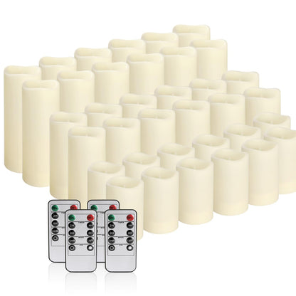 36 Pack Flameless Waterproof Indoor Outdoor Led Candles Equipped with Remote Controls and Timer, Ideal for Home Decor,Weddings, Festive(Three Sizes) 🍁 All In One Marketplace Canada