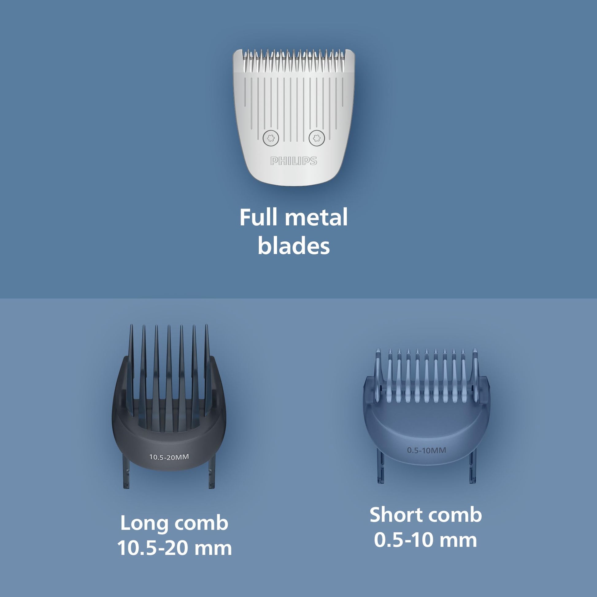 Philips Beard Trimmer 3000 Series - Self-sharpening Metal Blades, 40 Lock-in Settings, Lift&Trim Comb, 100% Waterproof, Battery Indicator, USB Charging, Model BT3660/15 - Available at All In One Marketplace Canada