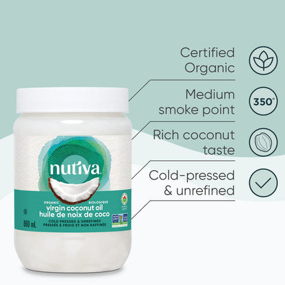 Nutiva Organic Coconut Oil Virgin, 860Ml