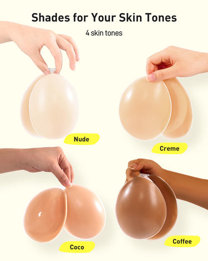 Niidor Adhesive Bra Sticky Strapless Backless Invisible Push up Silicone Bra for Women with Nipple Covers Creme A