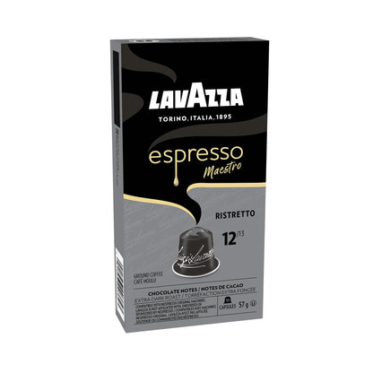 Lavazza Espresso Maestro Ristretto Dark Roast Coffee Capsules Compatible with Nespresso Original Machines, Intense and Full-bodied, notes of chocolate and caramel (100 capsules)