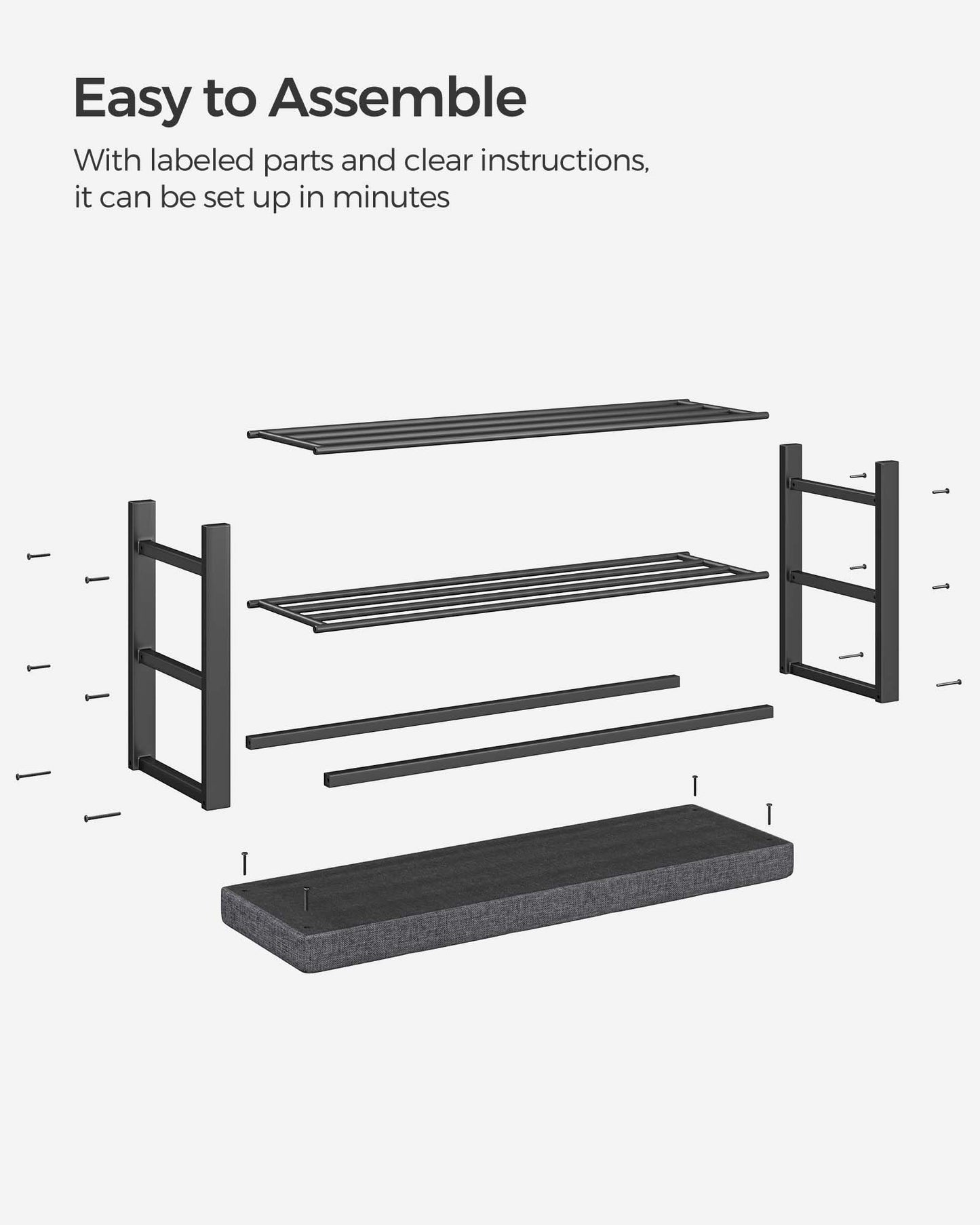 SONGMICS Shoe Storage Bench, Entryway Bench with Cushion SONGMICS