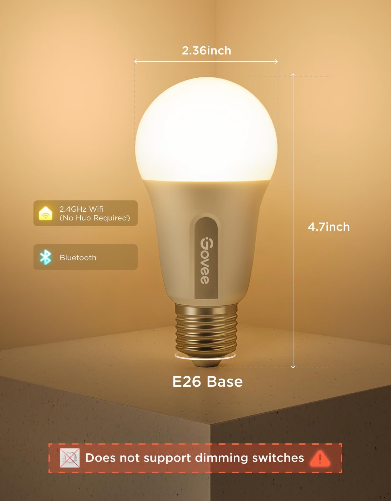 Govee Smart Light Bulbs, WiFi & Bluetooth Color Changing Light Bulbs, Music Sync, 16 Million DIY Colors RGBWW Color Lights Bulb, Work with Alexa, Google Assistant & Govee Home App, 2 Pack - Available at All In One Marketplace Canada