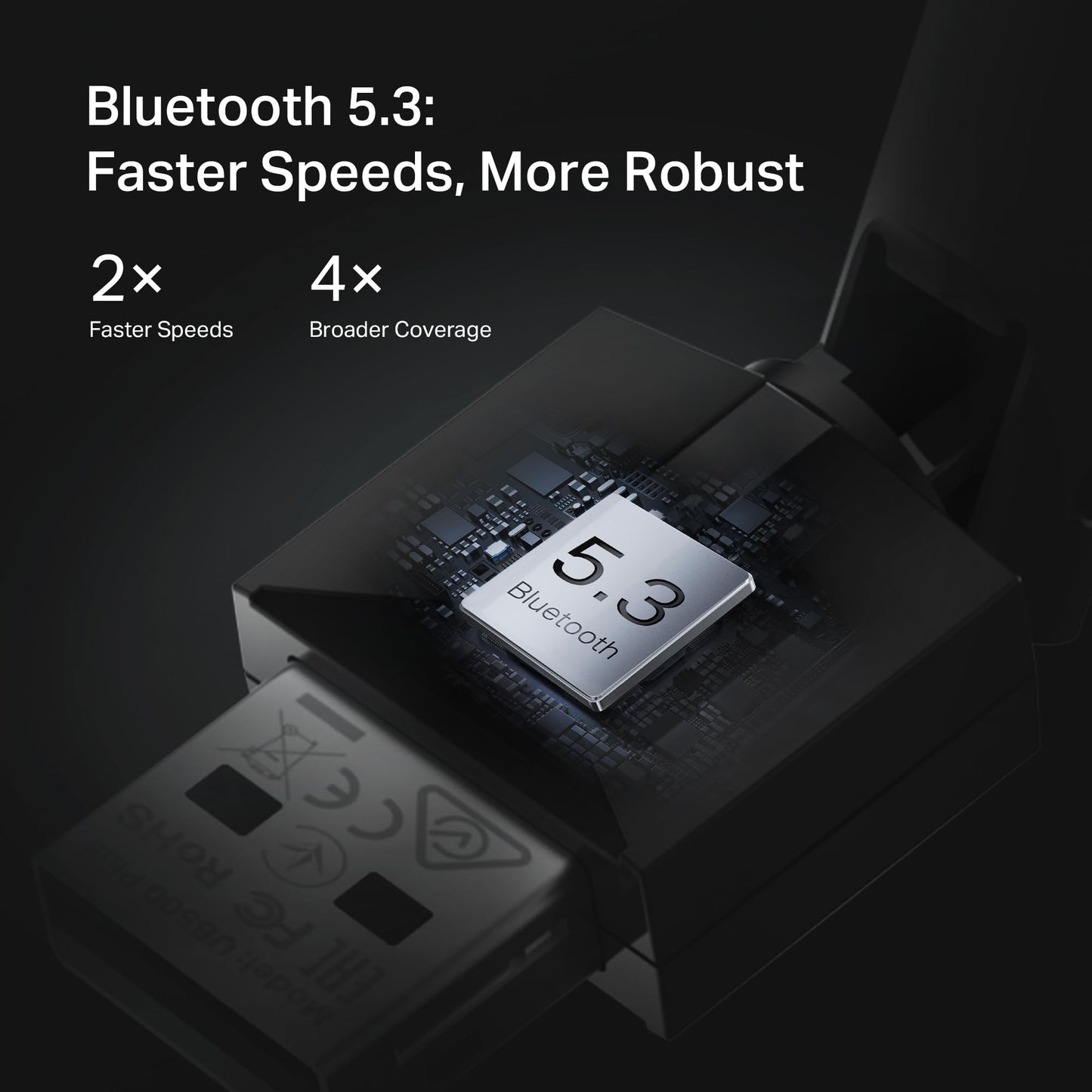 TP-Link USB Bluetooth Adapter for PC, Bluetooth 5.3 Dongle (UB500 Plus) - Long Range, Adjustable Antenna, Supports Windows 11/10/8.1/7 for Desktop, Laptop, Mouse, Keyboard, and More. 🍁 All In One Marketplace Canada