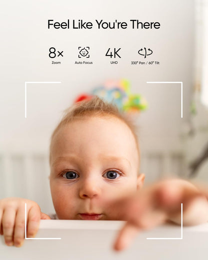 eufy Baby Monitor E21 with 4K Camera, Hybrid Wi-Fi and No Wi-Fi Connection, App and Monitor Control, Ultra-Clear Night View, Pan-Tilt, 8× Zoom, Portable Camera with Built-In Battery, ANR, Smart Alerts - Available at All In One Marketplace Canada