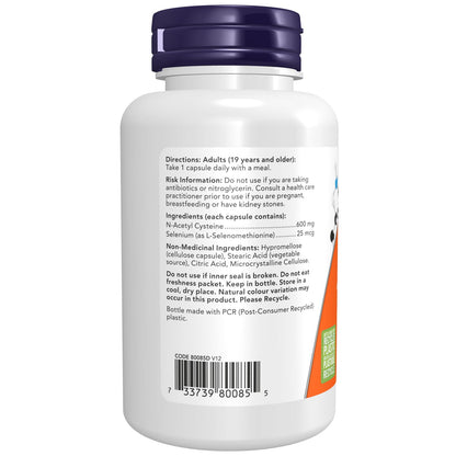 NAC (N-Acetyl Cysteine) 600mg with Selenium and Molybdenum, 100 Count