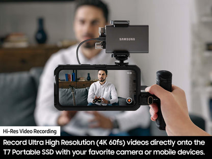 SAMSUNG T7 1TB, Portable SSD, Grey, up to 1050MB/s, USB 3.2 Gen2, Gaming, Students & Professionals, External Solid State Drive (MU-PC1T0T/AM) [Canada Version] 🍁 All In One Marketplace Canada