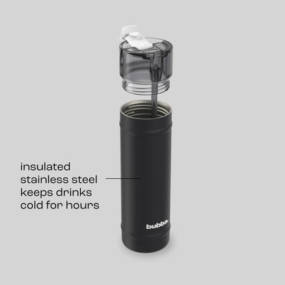 Bubba 24 oz Dualsip Water Bottle with Straw & 2-Way Lid | Leakproof Metal Tumbler | Insulated Stainless Steel | Reusable | Lightweight | Dishwasher Safe | Lead & BPA-Free | Office Siren bubba