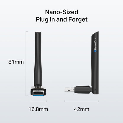 TP-Link USB Bluetooth Adapter for PC, Bluetooth 5.3 Dongle (UB500 Plus) - Long Range, Adjustable Antenna, Supports Windows 11/10/8.1/7 for Desktop, Laptop, Mouse, Keyboard, and More. 🍁 All In One Marketplace Canada