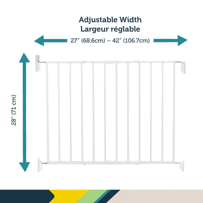Safety 1st Top of Stairs Expanding Metal Gate, White, Adjustable Width 27"-42" Height 28" (GA090CWHOF2) 🍁 All In One Marketplace Canada