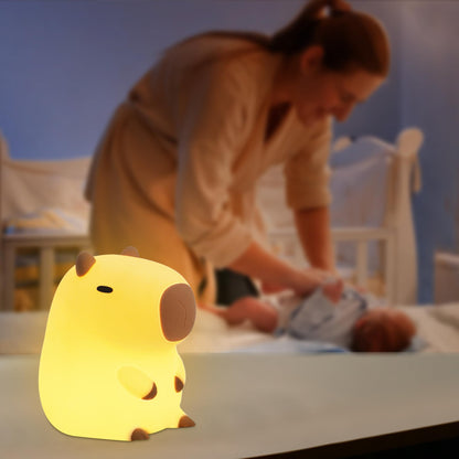 YuanDian Capybara Night Light - Adorable Gift for Women, Teen. Decorate Bedroom with Cute Silicone Capybara Nightlights Christmas for Girls and Boys 🍁 All In One Marketplace Canada