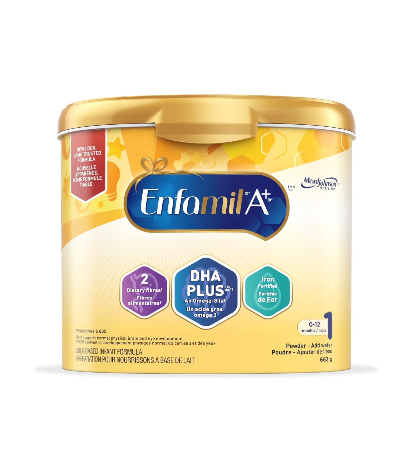 Enfamil A+ Infant Formula Powder, DHA Omega-3 for Brain Development, 0-12 Months, 663g