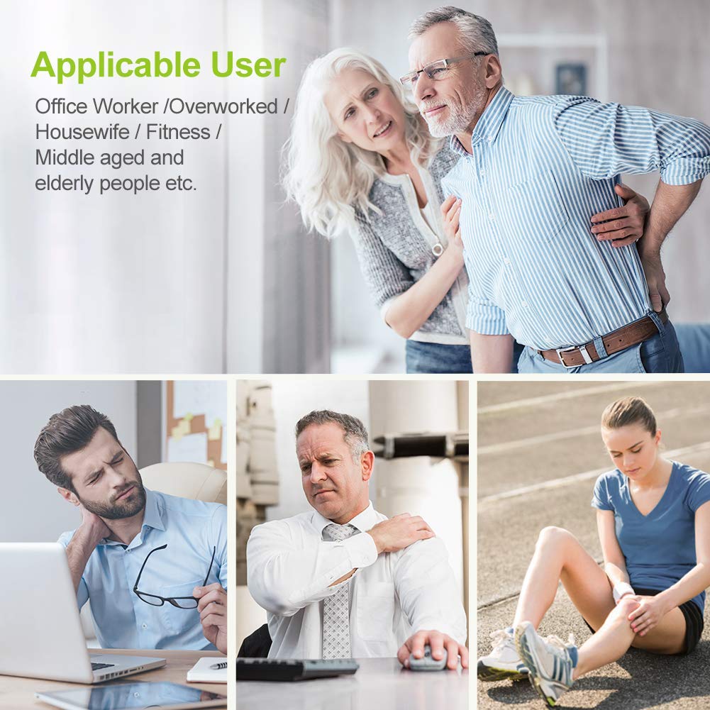 AUVON Rechargeable TENS Machine, 24 Modes 4th Gen TENS Unit Muscle Stimulator with 8pcs 2"x2" Premium Electrode Pads for Pain Relief, Back Pain, Neck Pain, Muscle Pain - Available at All In One Marketplace Canada