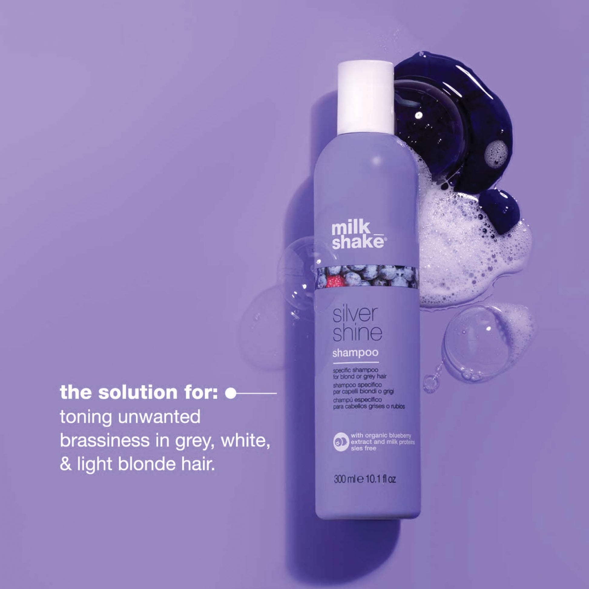 milk_shake Silver Shine Purple Shampoo for Blonde Hair - Blonde Toner for Brassy Hair 100% SLES-Free | 10.1 Fl Oz (300 ml) - Available at All In One Marketplace Canada