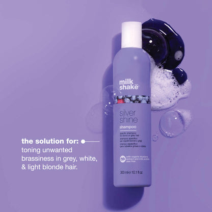 milk_shake Silver Shine Purple Shampoo for Blonde Hair - Blonde Toner for Brassy Hair 100% SLES-Free | 10.1 Fl Oz (300 ml) - Available at All In One Marketplace Canada