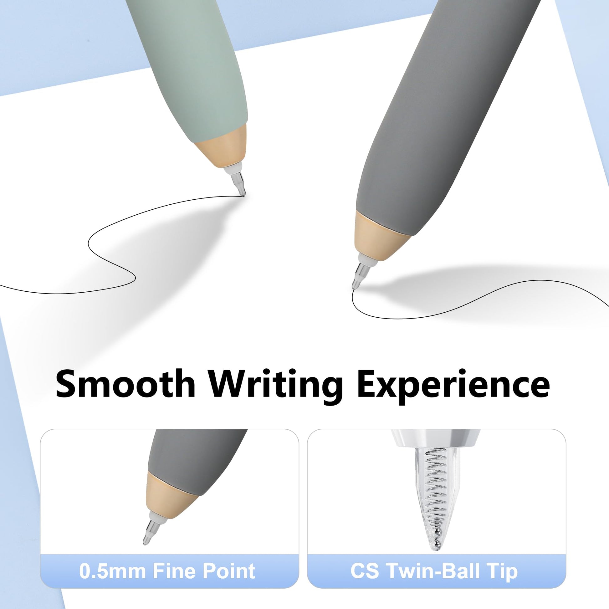 Siwyit Gel Pens 6 Pcs, 0.5mm Quick Dry Black Ink Pens Fine Point Smooth Writing Pens,Retractable Pens for Journaling Note Taking,Stylo Gel Gift for Women (Morandi-6PC)