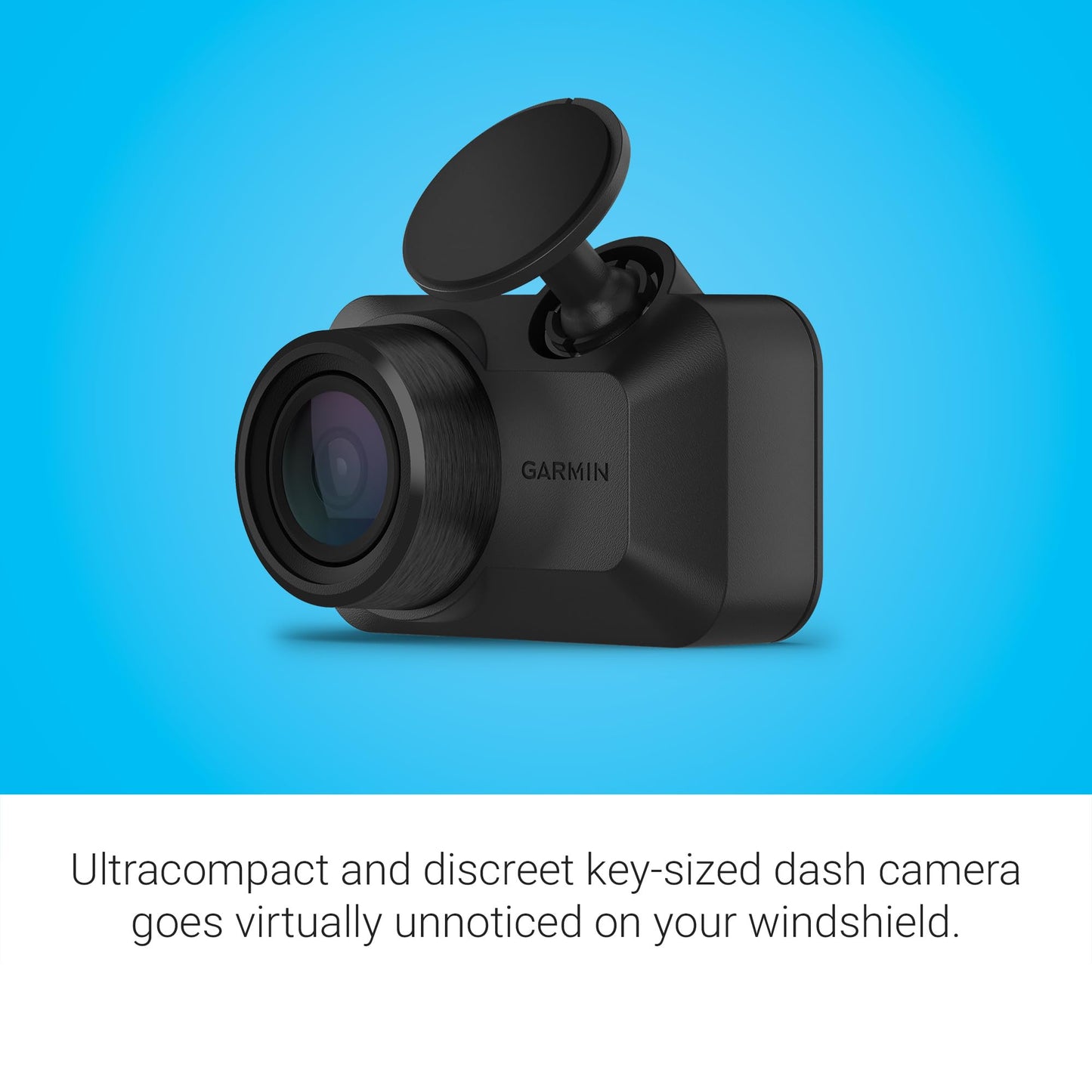 Garmin Dash Cam™ Mini 3, Ultracompact 1080p HD Dash Cam with a 140-degree Field of View, Built in Clarity™ Polarizer, Voice Controlled, Automatic Recording Garmin