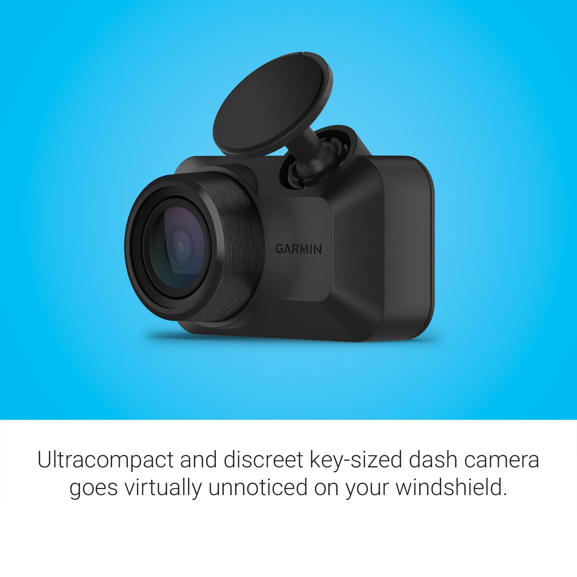 Garmin Dash Cam™ Mini 3, Ultracompact 1080p HD Dash Cam with a 140-degree Field of View, Built in Clarity™ Polarizer, Voice Controlled, Automatic Recording Garmin