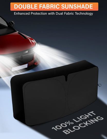 EcoNour Tesla Windshield Sunshade | 240T Polyester Shield for Model 3/Y | Superior UV & Heat Protection
