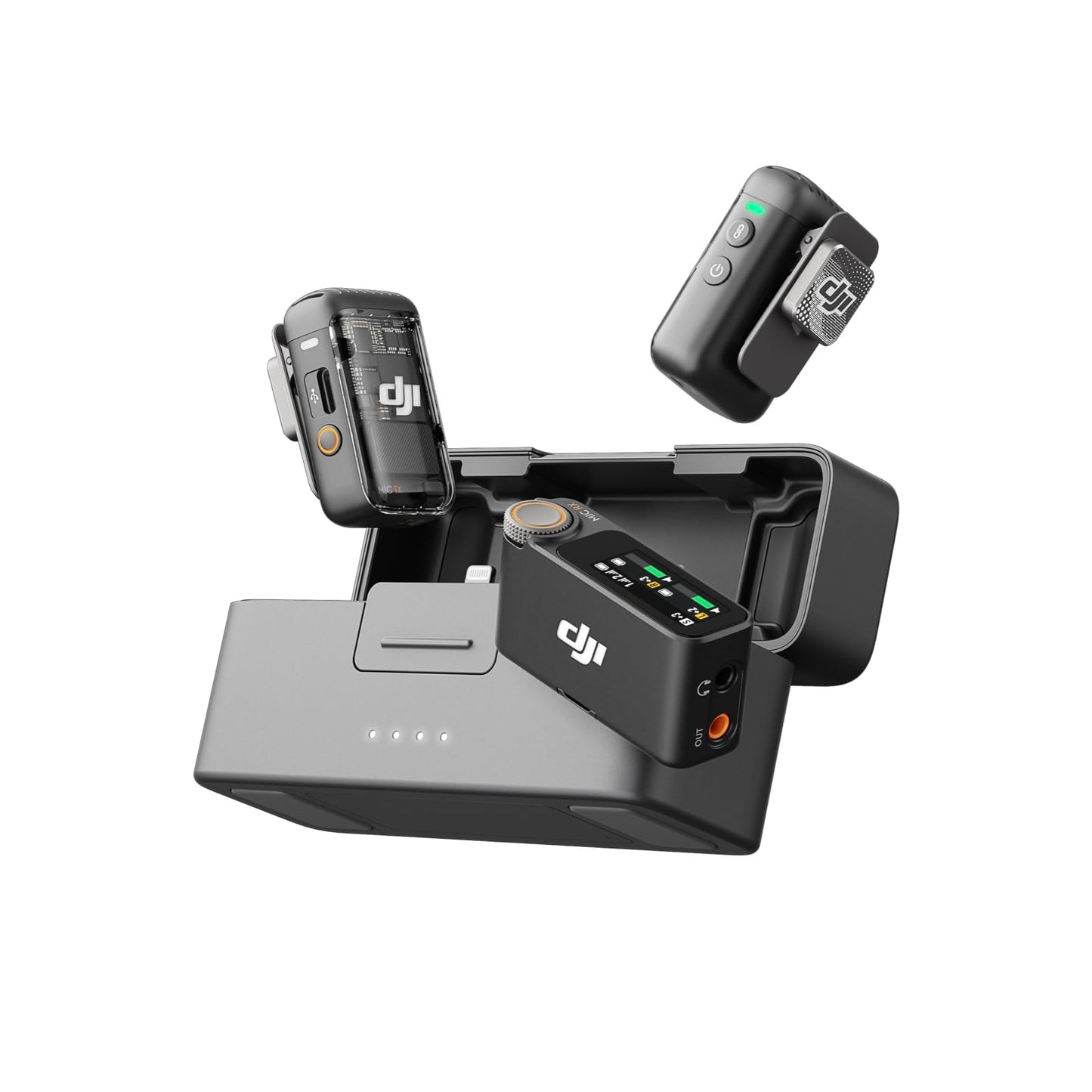 DJI Mic 2 (2 TX + 1 RX + Charging Case), Wireless Lavalier Microphone, Intelligent Noise Cancelling, 32-bit Float Internal Recording, 820 ft.(250m) Range, Microphone for iPhone, Android, Camera 🍁 All In One Marketplace Canada