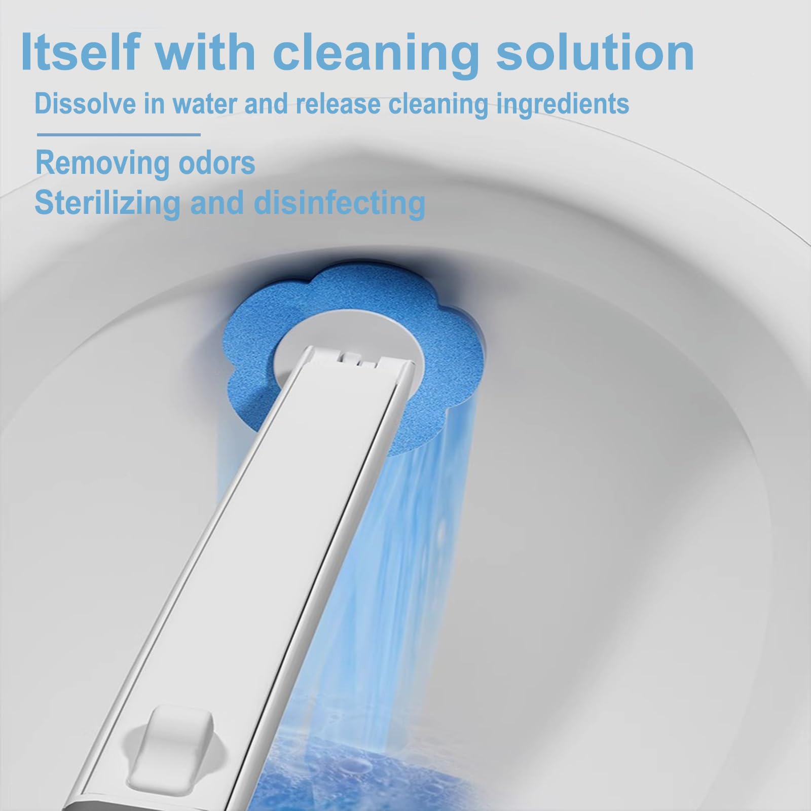 Ucaimao 2 Pack Disposable Toilet Brush and Holder Set,Extended Handle with 48 Cleaner Refills Toilet Brush for Toilet Bowl Cleaners,Bathroom Cleaning,Sink, Bathtub, Floor - Blue (Ocean Fresh Scent) - Available at All In One Marketplace Canada
