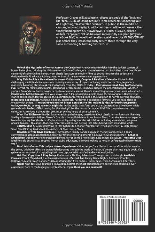 Ultimate Horror Trivia Quiz Book & Family Halloween Game: 666 Easy to Challenging Multiple-Choice Questions of Spooky Scary Movies Monsters Gothic Romance Literature Folklore & Legends from 1700s to Today