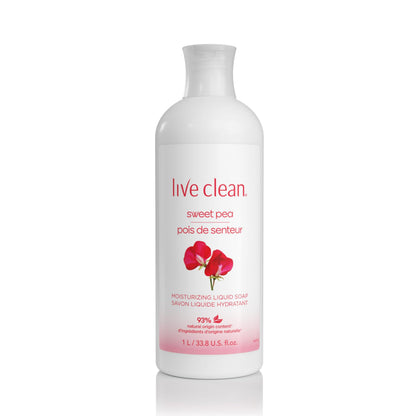 Live Clean Sweet Pea Moisturizing Liquid Hand Soap Refill, 4 Count (Packaging May Vary)
