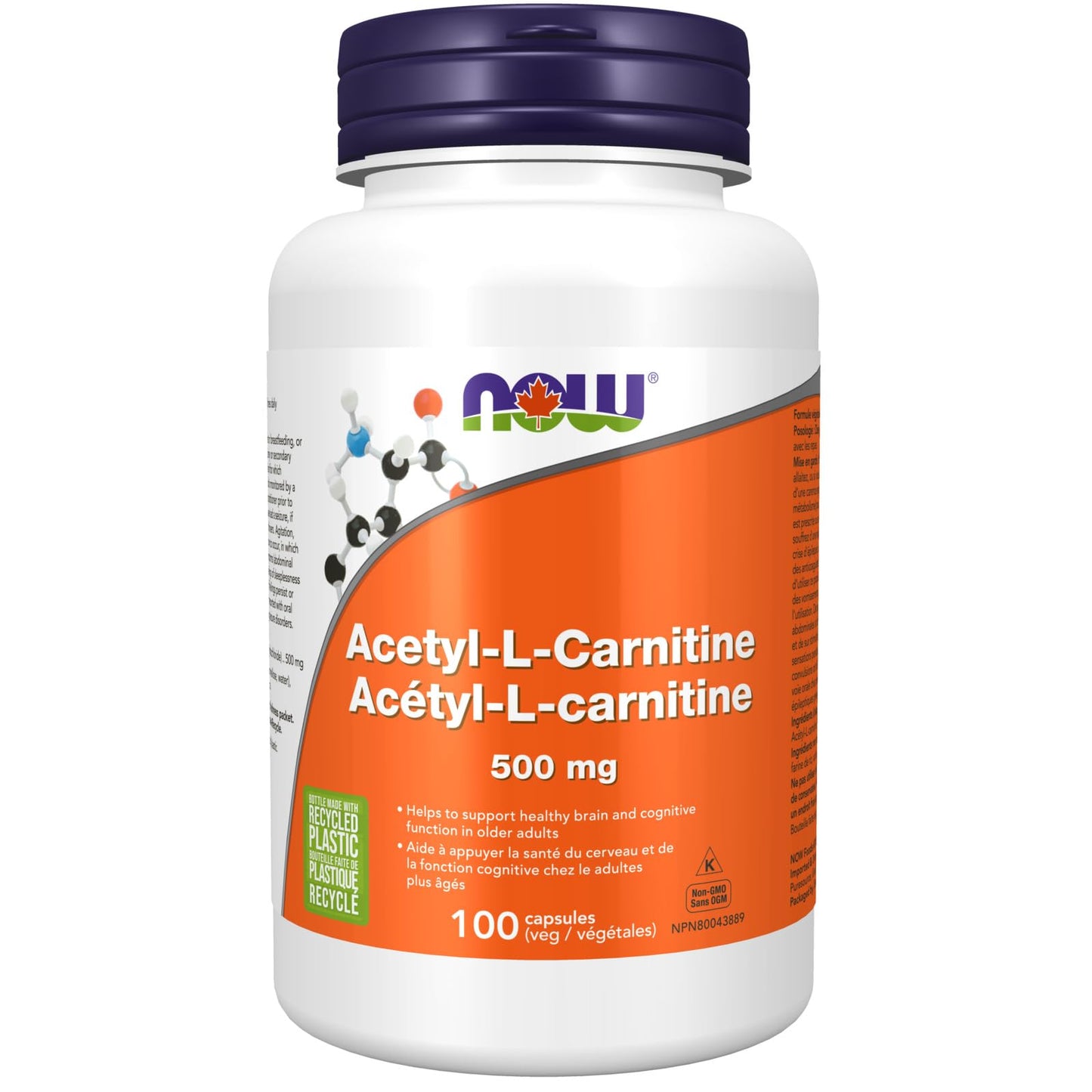 NOW Supplements, Acetyl-L Carnitine 500 mg, Amino Acid, Brain And Nerve Cell Function, 100 Veg Capsules NOW