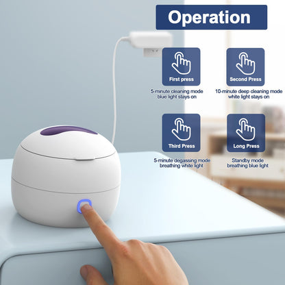 2026 Ultrasonic Retainer Cleaner Machine for Braces, Jewelry, Mouth Guard, 24W Ultrasonic Cleaner with 3 Modes, Suitable for Dental Appliances, Mouth Guard, Night Guard Braces, Jewelry, 200ML Portable Capacity (white) - Available at All In One Marketplace Canada