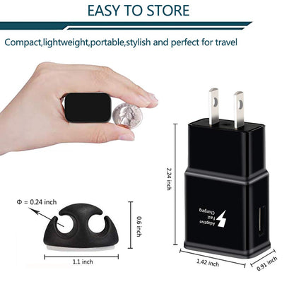 Fast Charging Block, USB Adaptive Fast Charger Box Android Cell Phone Wall Quick Tablet Charger Plug Adapter Compatible Samsung Galaxy S10 S9 S8 S7 A13 A16 Note 8 9 10 LG G7 Plus EP-TA20JBE (2 Pack)