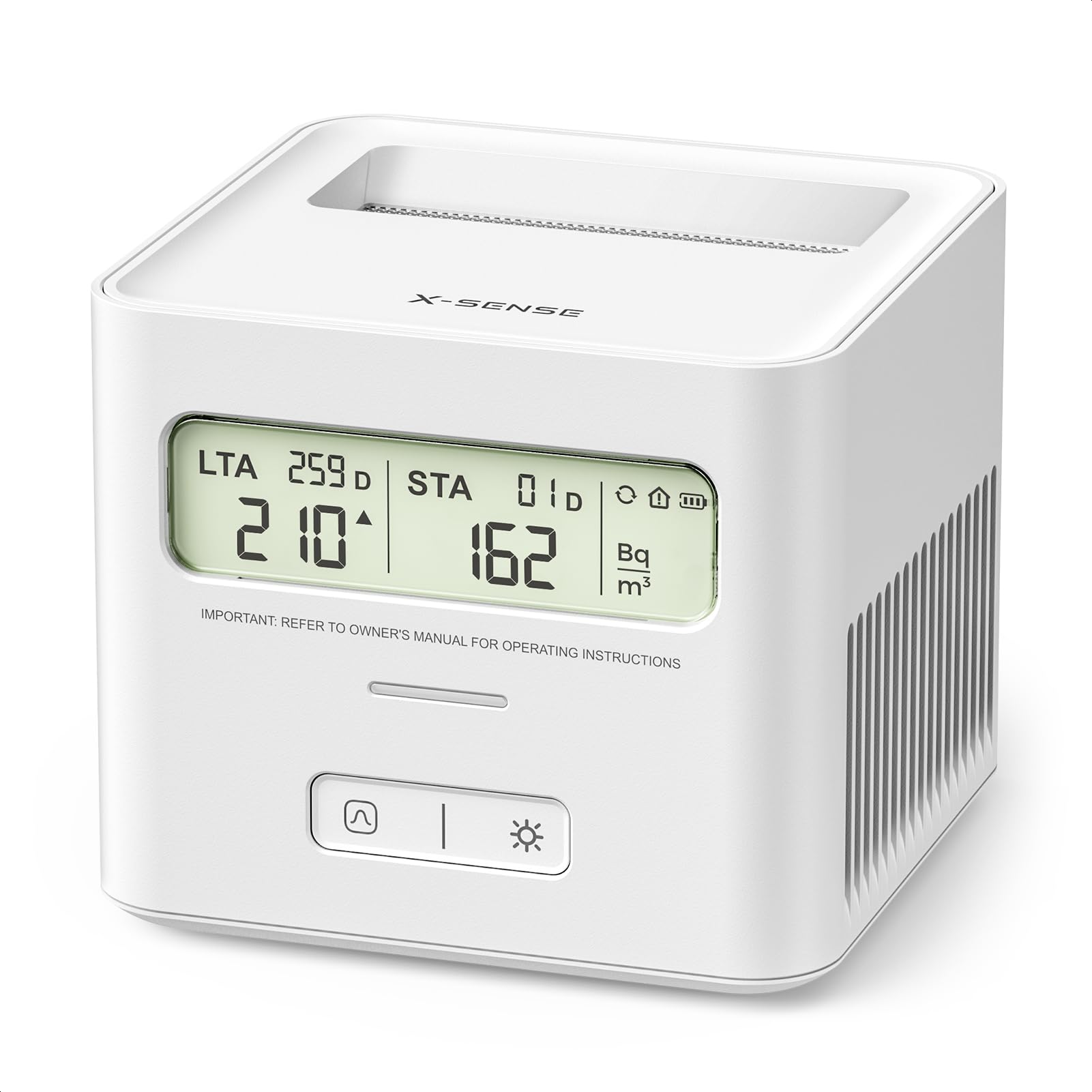 X-Sense Radon Detector for Home with LCD, Battery Powered, White - Available at All In One Marketplace Canada