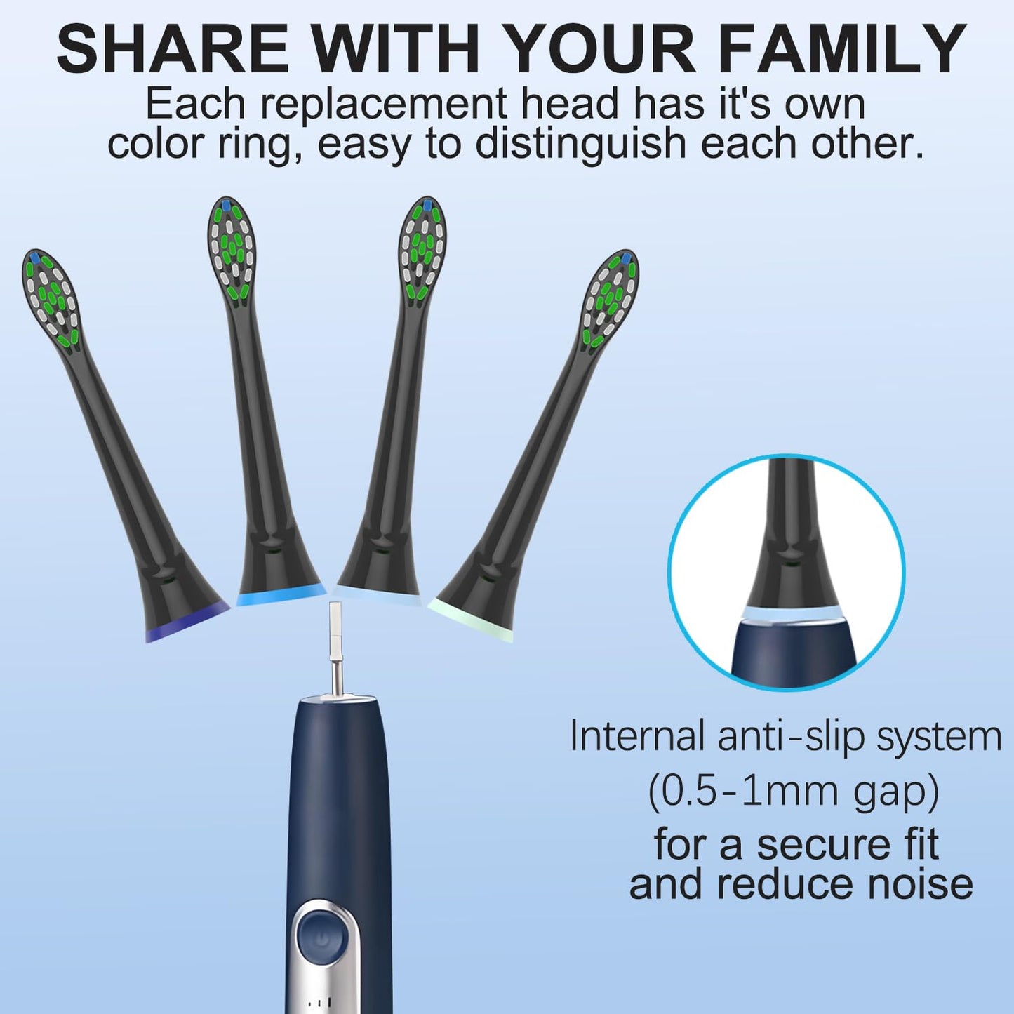 Replacement Brush Heads for Philips Sonicare Electric Toothbrush, Fit Plaque Control, Gum Health, FlexCare, HealthyWhite, Essence+ and EasyClean, 12 Pack (Black) - Available at All In One Marketplace Canada